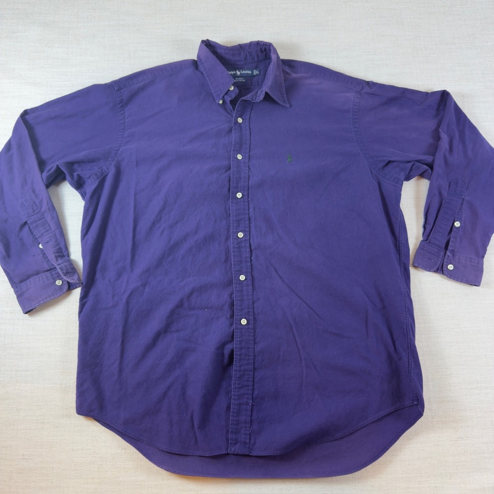 Polo Ralph Lauren Blake Shirt Mens XL Purple Cotton Long Sleeve Button Down